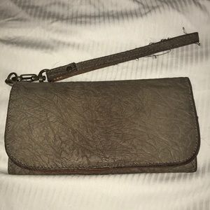 Supple Will leather wristlet organizer in taupe